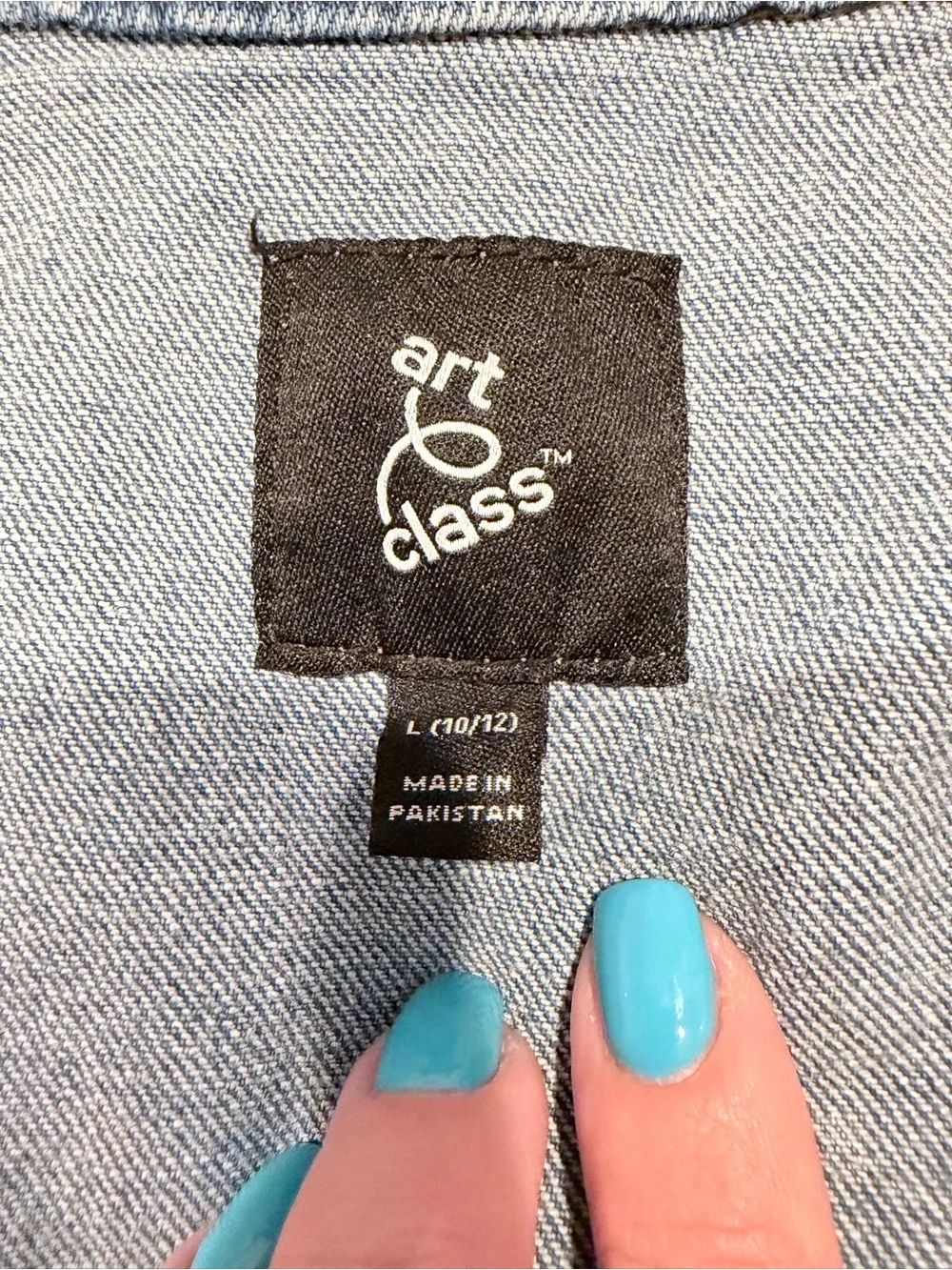 art class Light Wash Denim Jacket for Kids